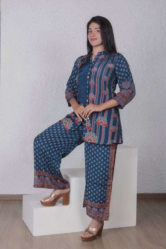 Indigo Straight fit Co-ord set
