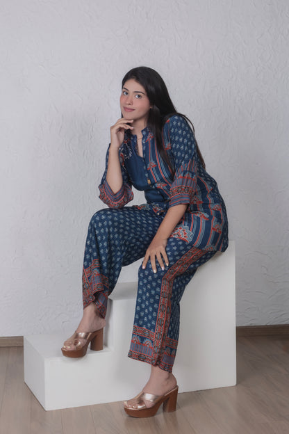 Indigo Straight fit Co-ord set